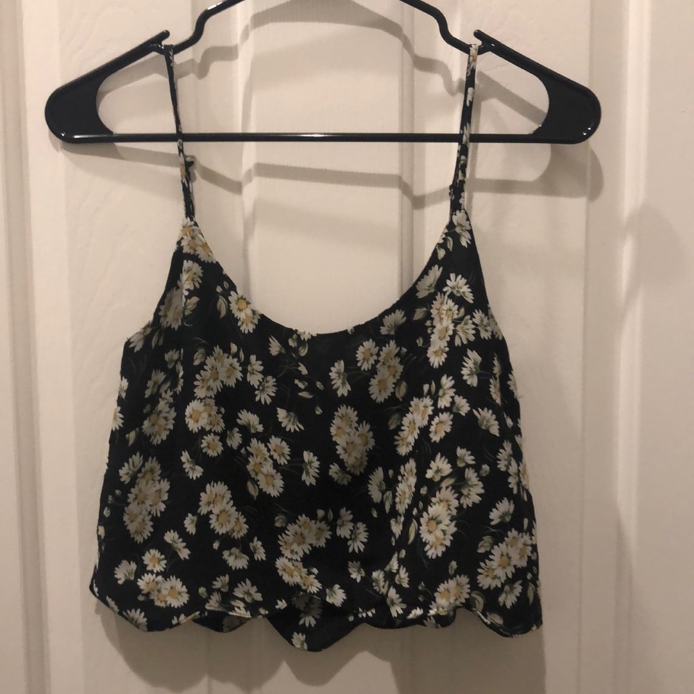 LA Hearts XS tank crop floral top